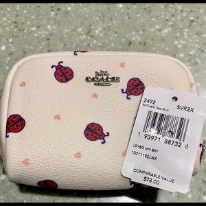 Coach Lady bug mini boxy printed canvas NWT